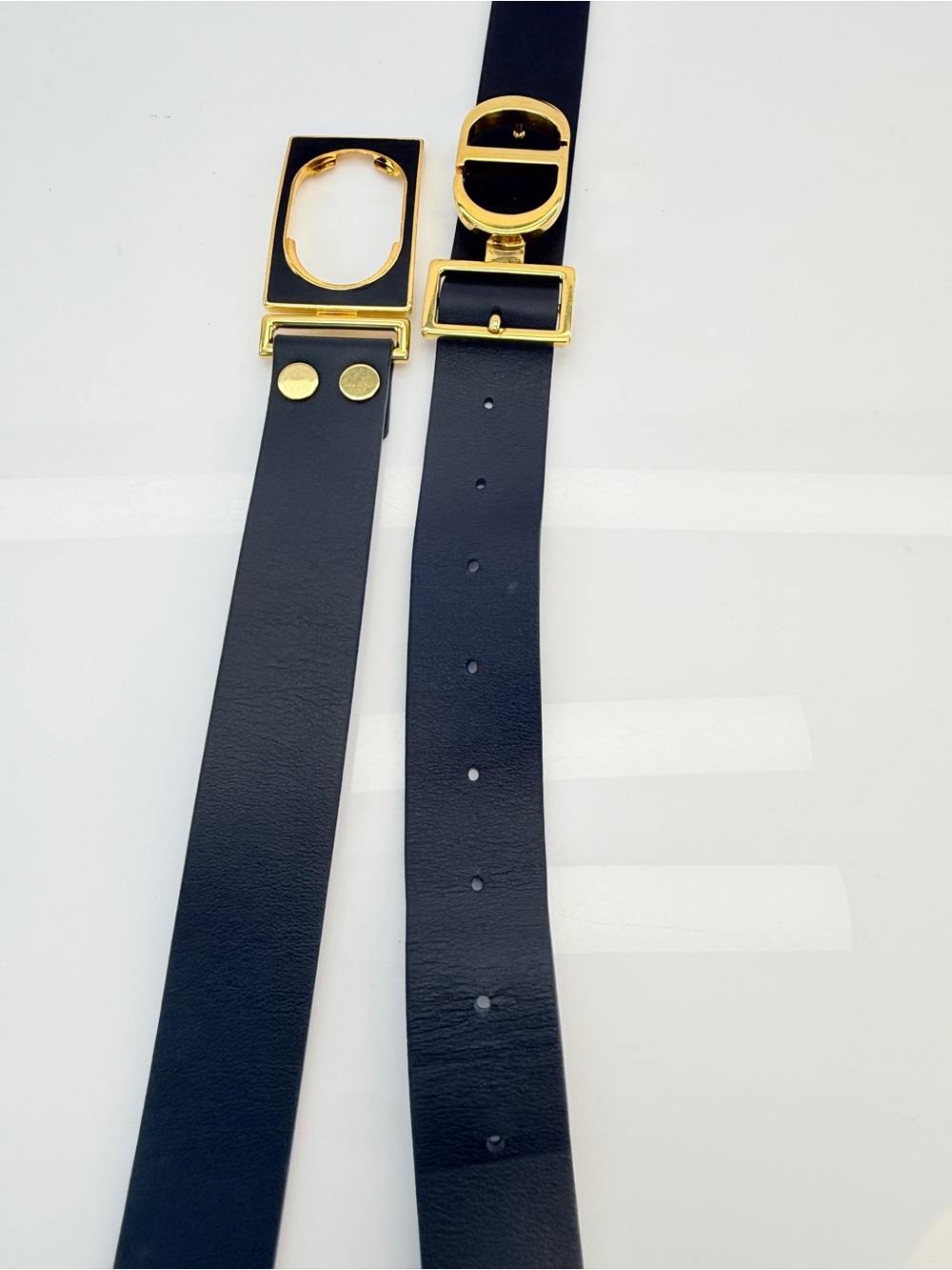 BLACK CHRISTIAN DIOR LEATHER LOGO BELT - Picture 8 of 13